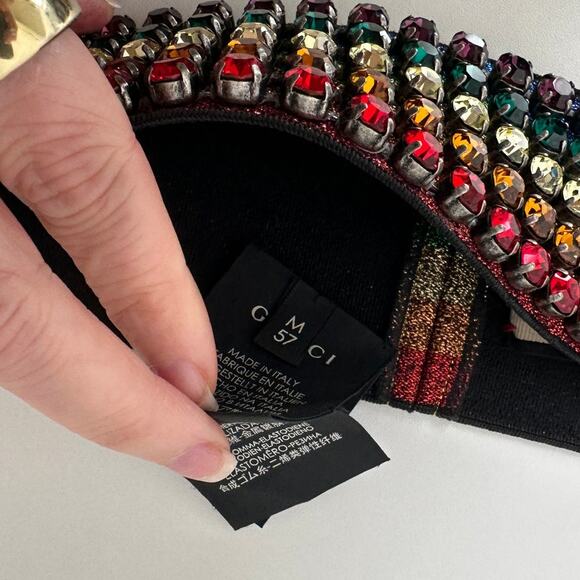Gucci Multicolor Rhinestone Rainbow Stretch Headband main image 9